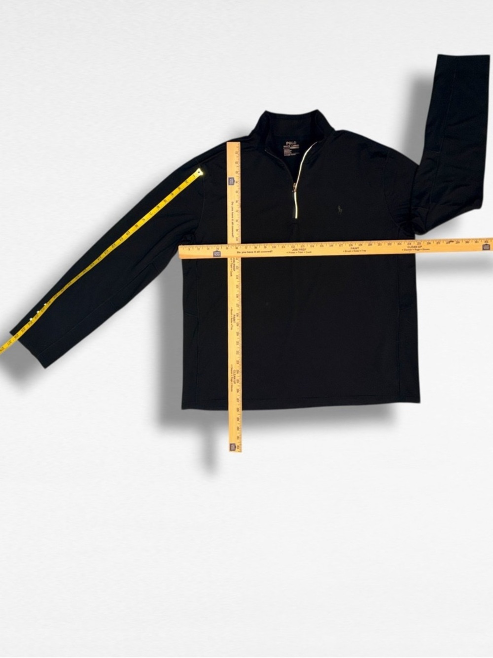 Polo Ralph Lauren Performance 1/4 Zip Pullover USA Flag Stars Sleeve Black XL - Picture 10 of 13